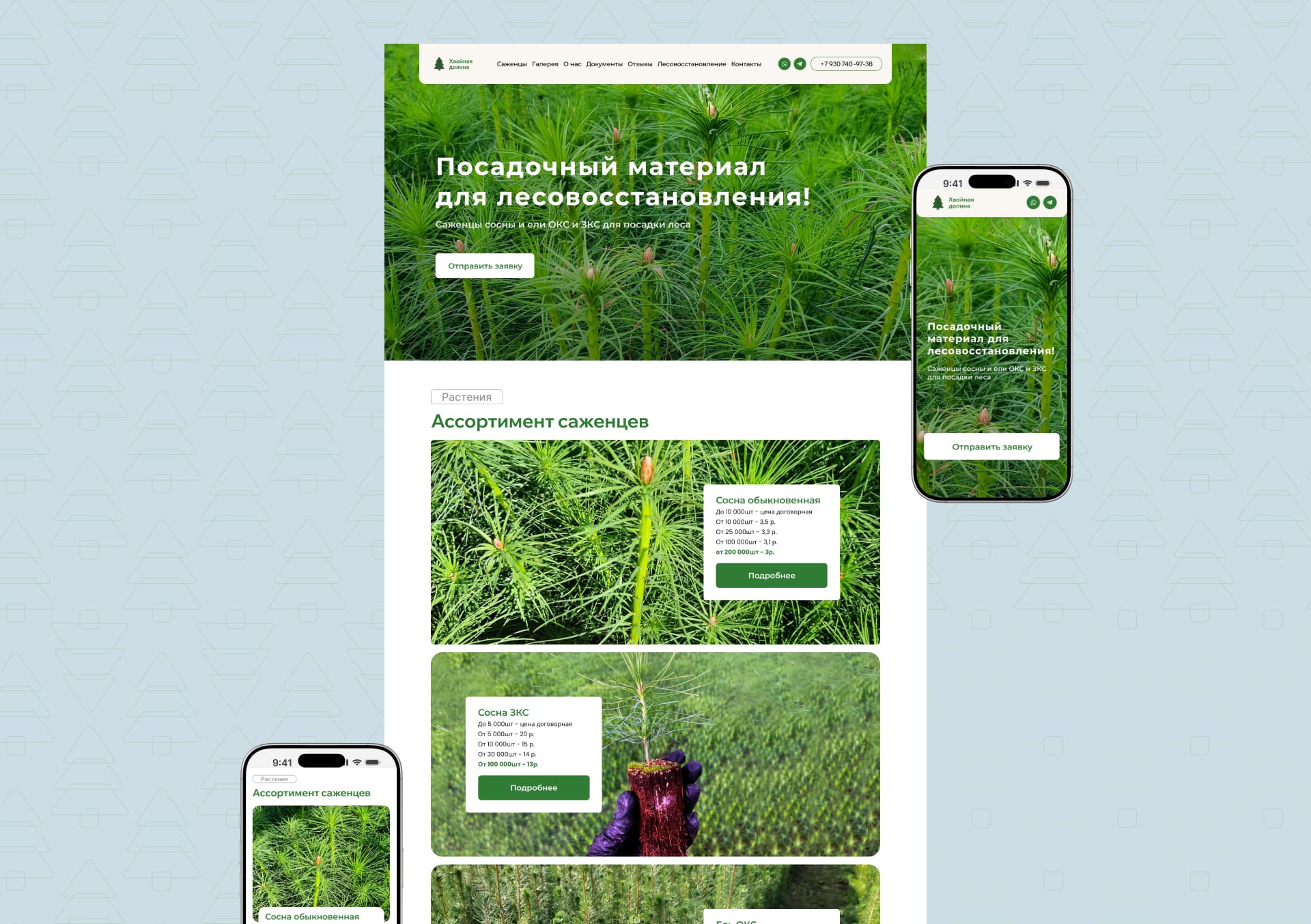 Скриншот сайта Хвойная долина